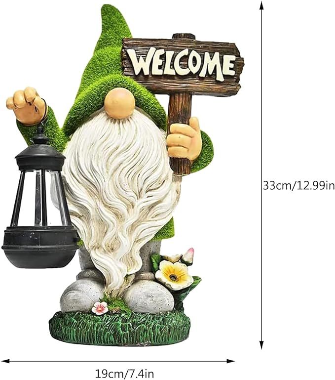 Vintage Dwarf Statue (with Solar Lantern)