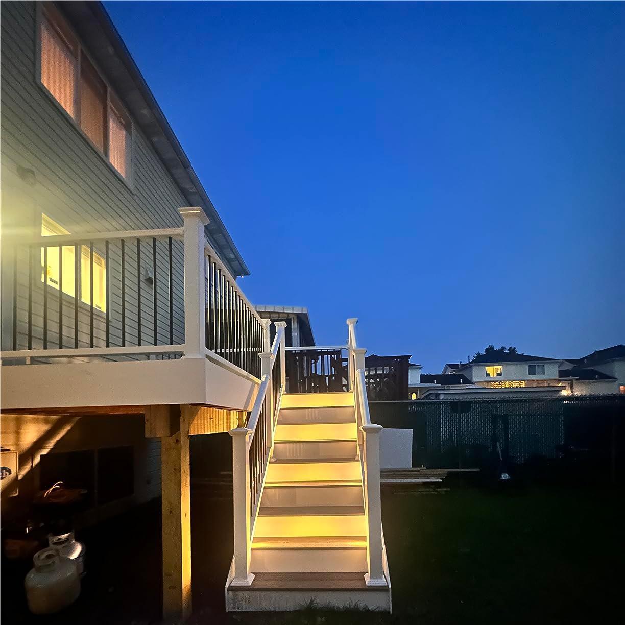 POTIWELL Solar Stair Lights 12 Pack