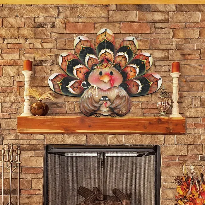🦃Turkey Wreath Door Hanger 🍂 Wooden Fall Wall Decoration