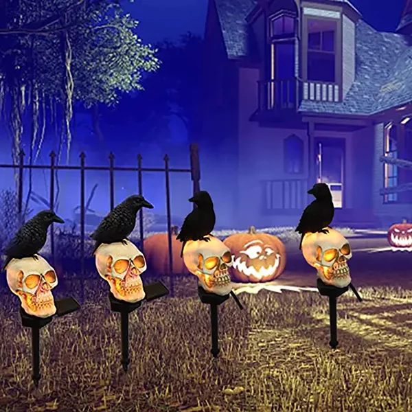 Solar Skull Crow Waterproof Landscape Light