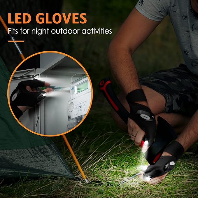 Multifunctional LED men's flashlight gloves, usable in various environments（Limit discounts）