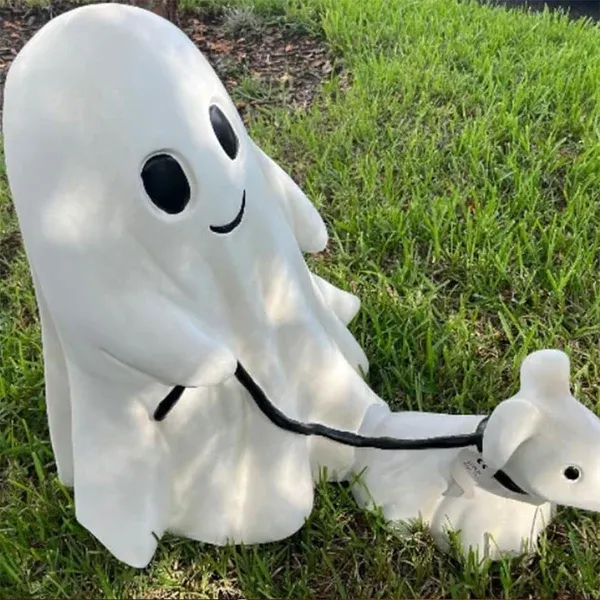 👻2024 Ghost Walking Dog Statue 