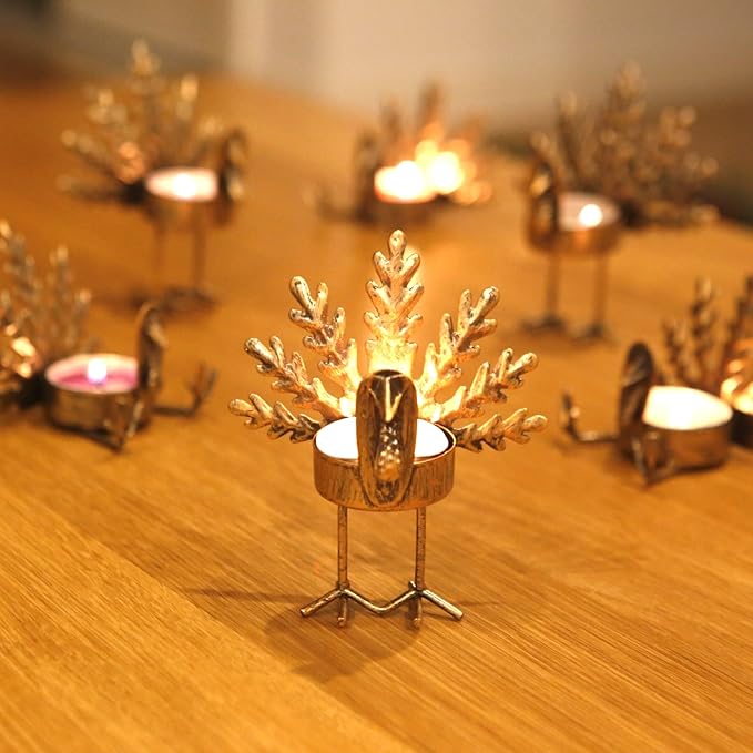 Handmade Metal Turkey Tea Light Candle Holder | Thanksgiving Decor