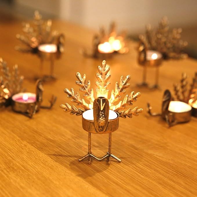 Handmade Metal Turkey Tea Light Candle Holder | Thanksgiving Decor