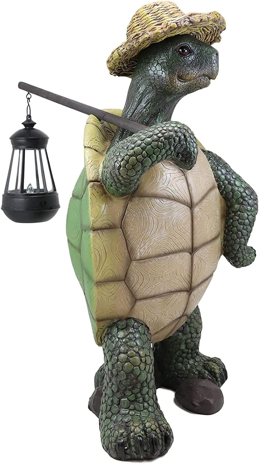 Turtle Garden Figure, Small Resin Turtle Statue, Adventure Hiking Turtle Statue, Art Turtle Ornament for Office Home Yard Lawn Garden Decoration Single Turtle 17 x 7 x 6 cm (7 x 3 x 2 inches)