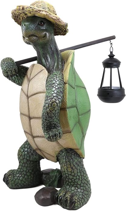 Turtle Garden Figure, Small Resin Turtle Statue, Adventure Hiking Turtle Statue, Art Turtle Ornament for Office Home Yard Lawn Garden Decoration Single Turtle 17 x 7 x 6 cm (7 x 3 x 2 inches)