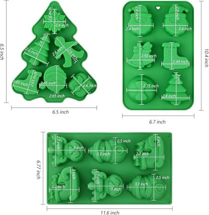 3 Pack - Christmas Silicone Molds