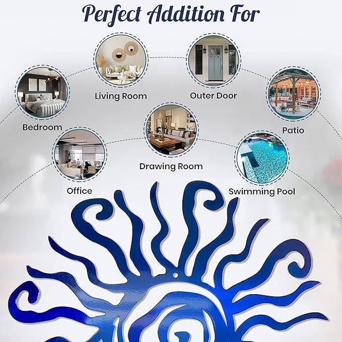 🔥（50% off for a limited time）1pc Vibrant Sun Metal Wall Decoration Statue