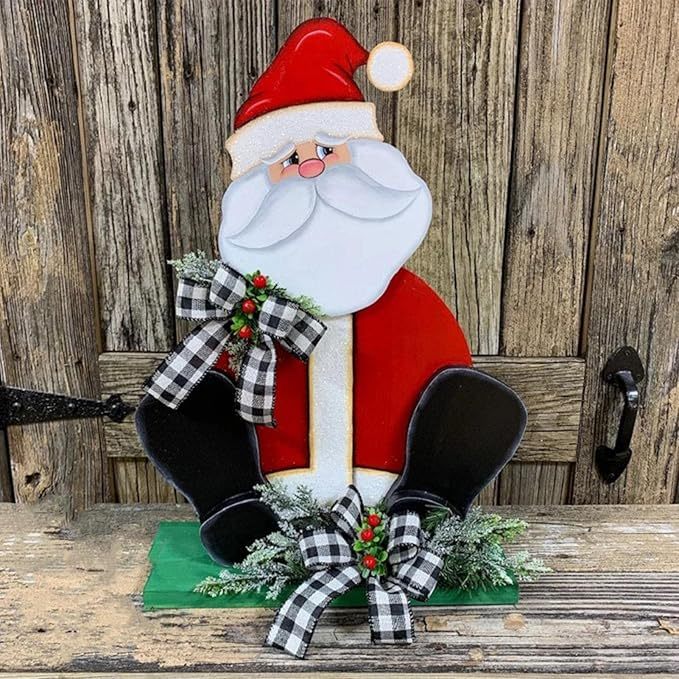 Outdoor Snowman Christmas Decorations, Wood Standing Porch Sign Merry Christmas