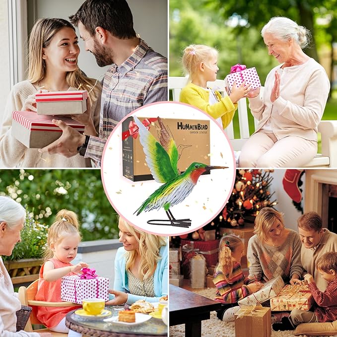 Handmade 3D Hummingbird Metal Statue | Metal Art | Hand Painted Art