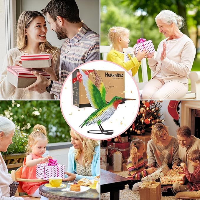 Handmade 3D Hummingbird Metal Statue | Metal Art | Hand Painted Art