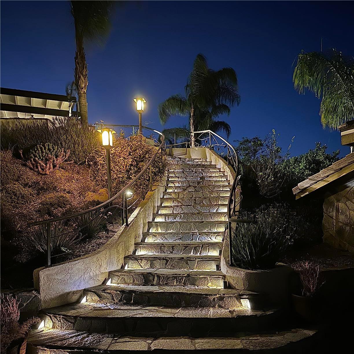 POTIWELL Solar Stair Lights 12 Pack