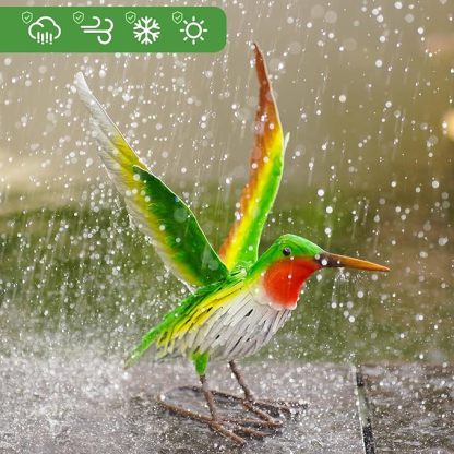 Handmade 3D Hummingbird Metal Statue | Metal Art | Hand Painted Art