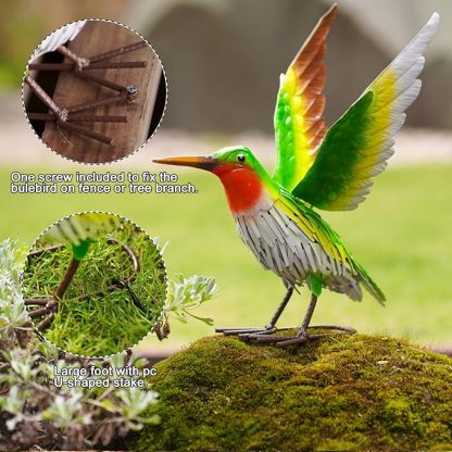 Handmade 3D Hummingbird Metal Statue | Metal Art | Hand Painted Art