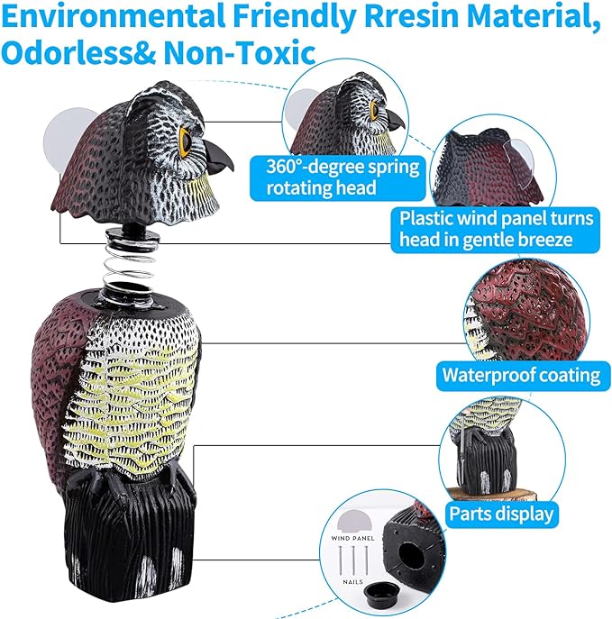 Owl Garden Decoration|Owl Decoys to Scare Birds Squirrels Away