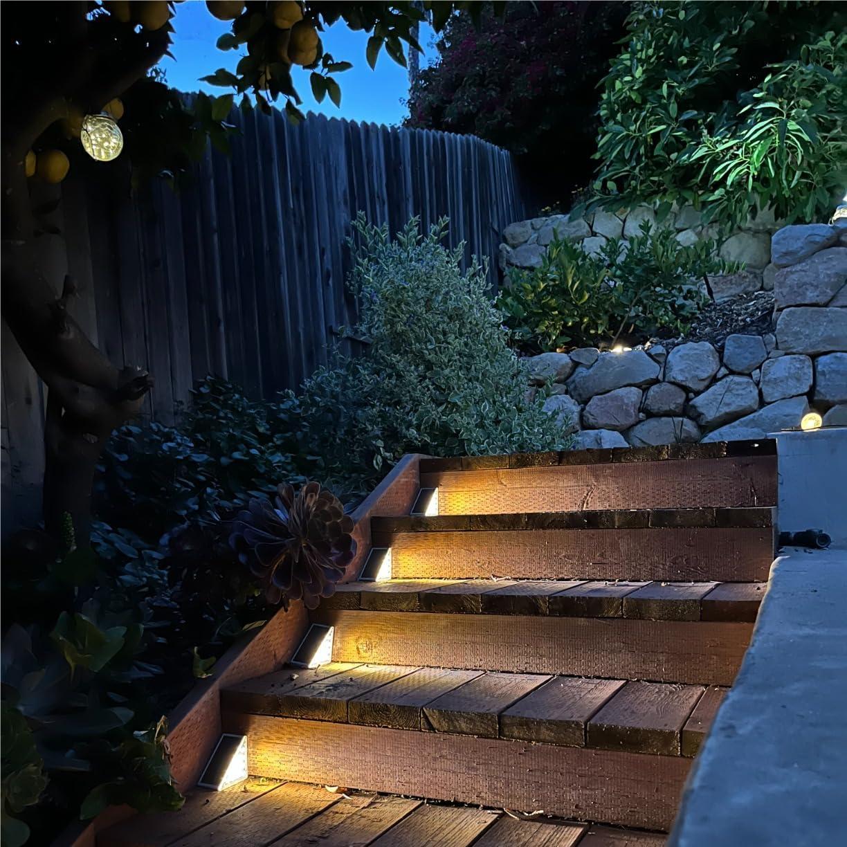 POTIWELL Solar Stair Lights 12 Pack