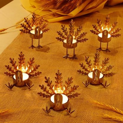 Handmade Metal Turkey Tea Light Candle Holder | Thanksgiving Decor
