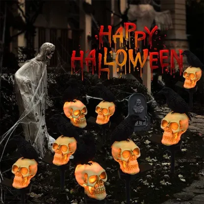 Solar Skull Crow Waterproof Landscape Light