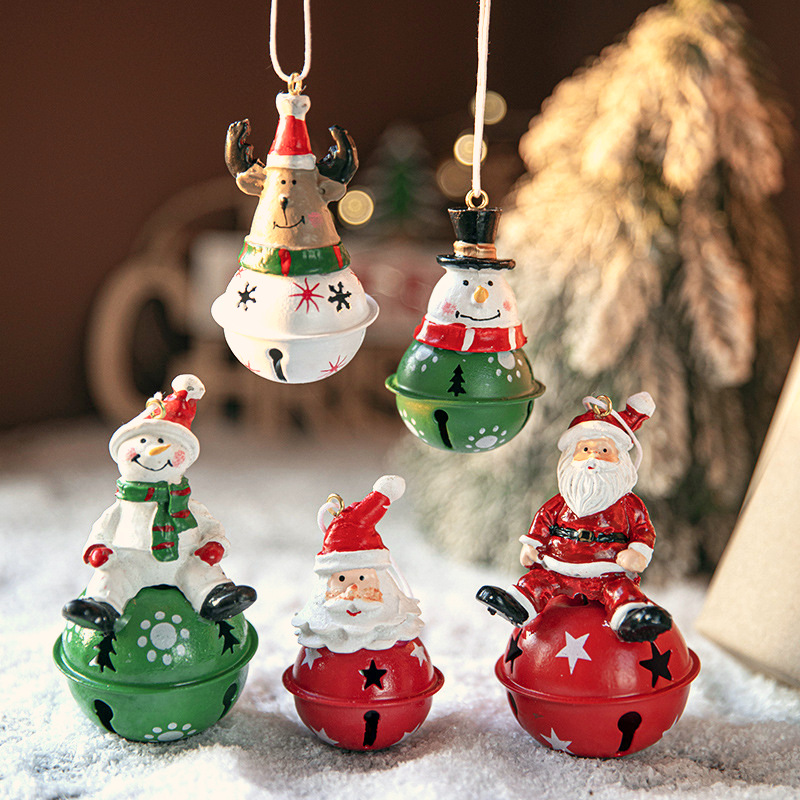 Iron Bell Painted Pendant Christmas Tree Decorations