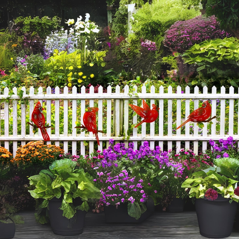 Metal Cardinal Wall Art Decor | Hand Painted Art | Metal Art