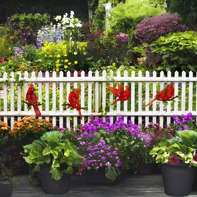 Metal Cardinal Wall Art Decor | Hand Painted Art | Metal Art