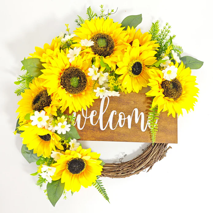 Summer Wreath Sunflower Wreath for Front Door