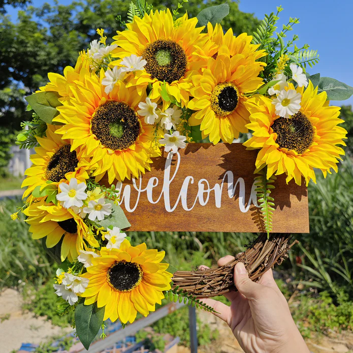 Summer Wreath Sunflower Wreath for Front Door