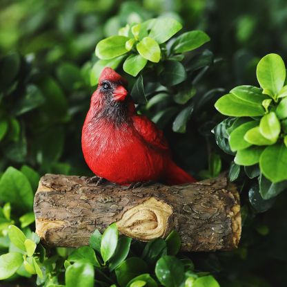 Cardinal Resin Statue | Tree Hugger | Hand Painted Art