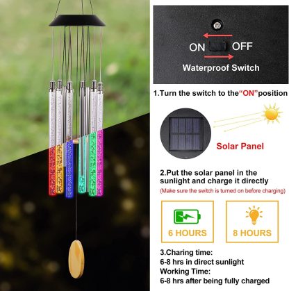 Solar Powered Musical Wind Chimes