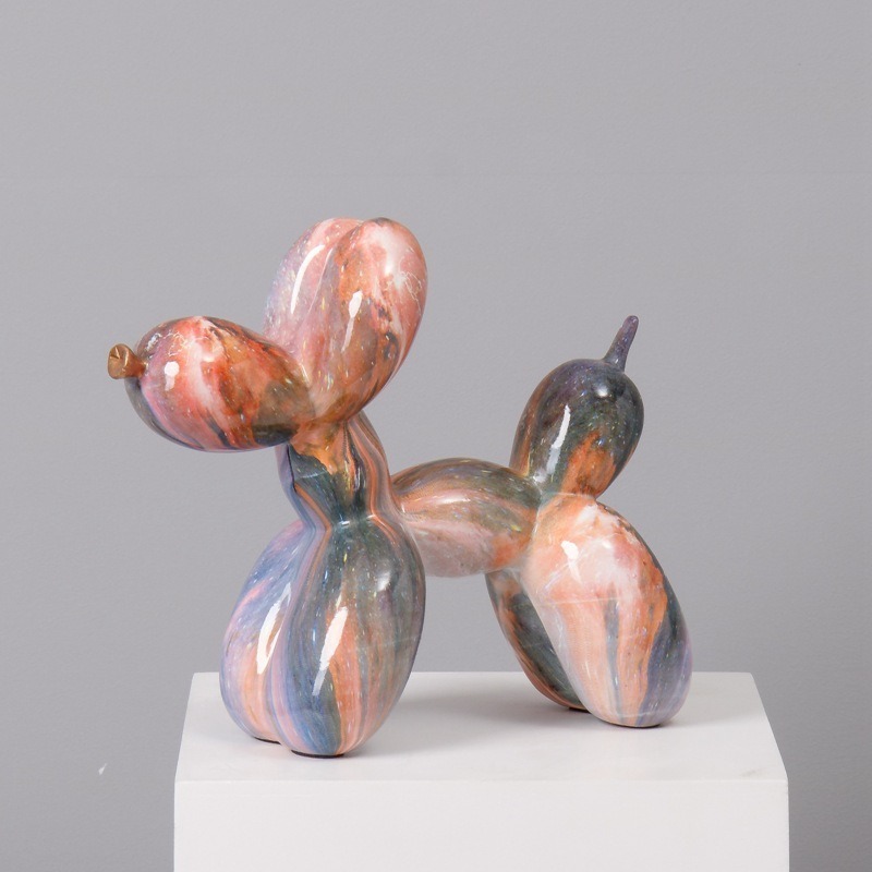 Balloon Dog Statue Figurine Modern Home Decor Dog Model Rainbow Design Dog Sculpture | Balloon Sculpture