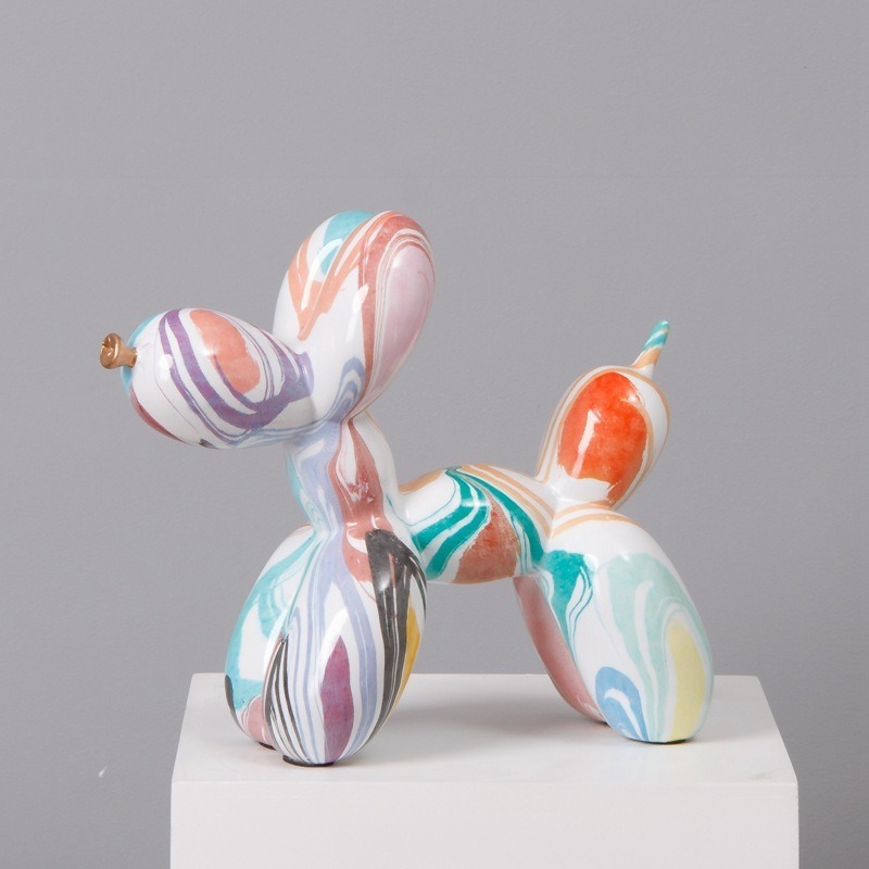 Balloon Dog Statue Figurine Modern Home Decor Dog Model Rainbow Design Dog Sculpture | Balloon Sculpture