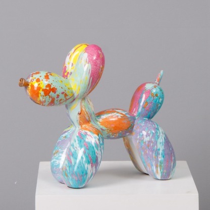 Balloon Dog Statue Figurine Modern Home Decor Dog Model Rainbow Design Dog Sculpture | Balloon Sculpture