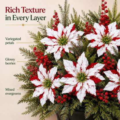 ❀Christmas Poinsettia Planter Inserts