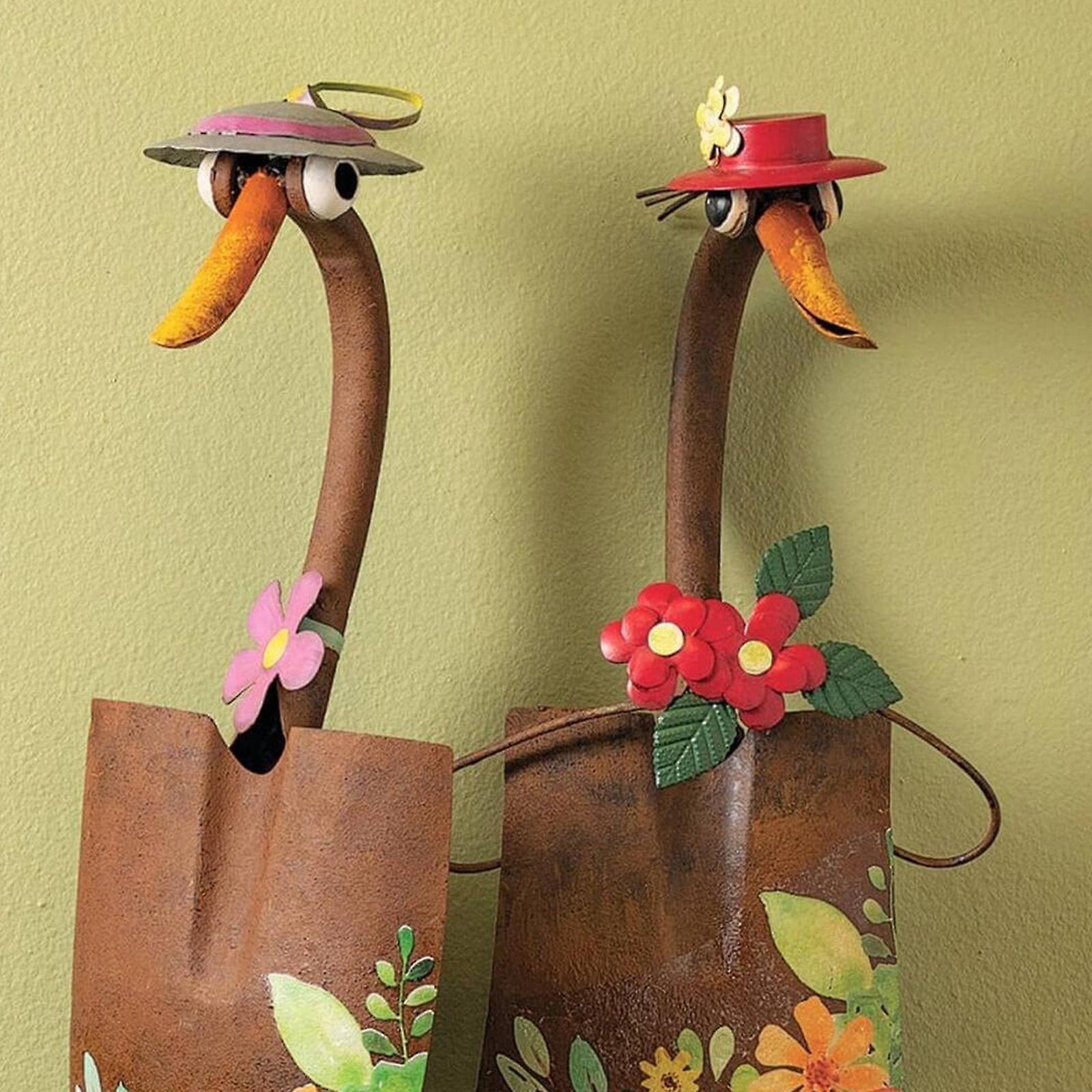 𝐇𝐚𝐧𝐝𝐦𝐚𝐝𝐞®❤️Mr & Mrs Duck Metal Statue