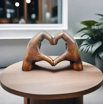💕Heart Shaped Statue | Wooden Art | Handmade
