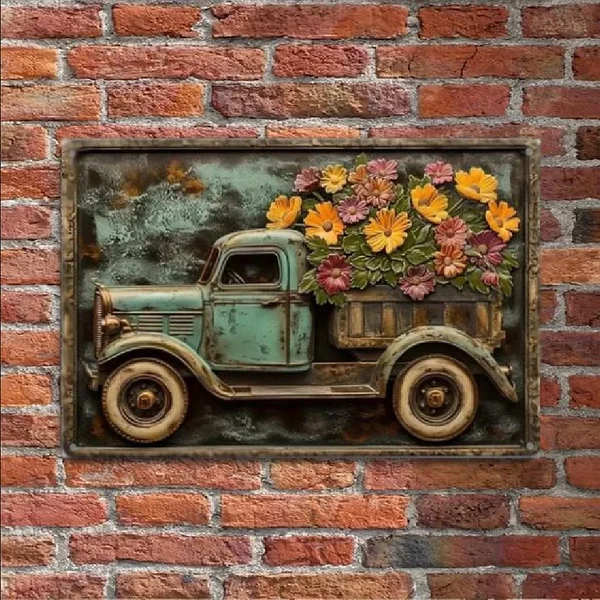 Vintage Chicken & Fresh Eggs Metal Sign