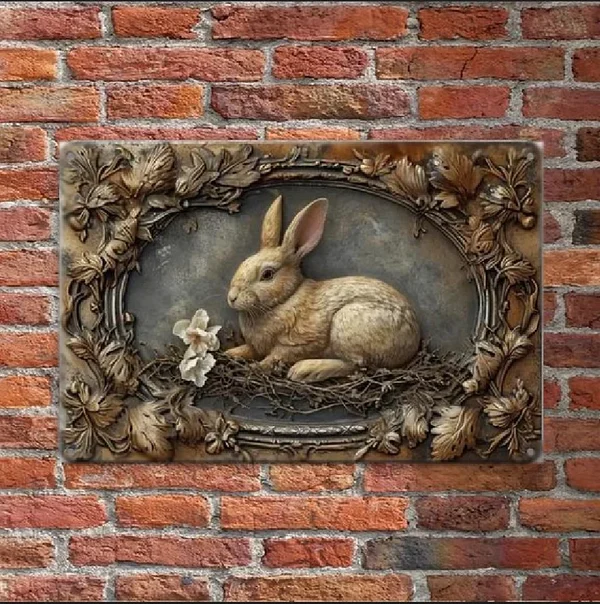 Vintage Chicken & Fresh Eggs Metal Sign