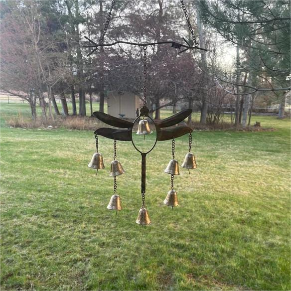 Retro creative dragonfly wind chime, suitable for gardens and indoor windows
