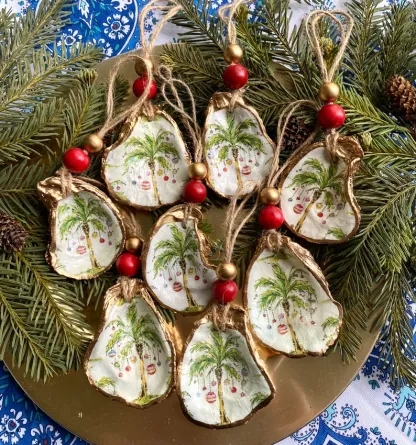 🎄Handmade Oyster Shell Christmas Ornaments | Christmas Tree Decorations | Christmas Gifts