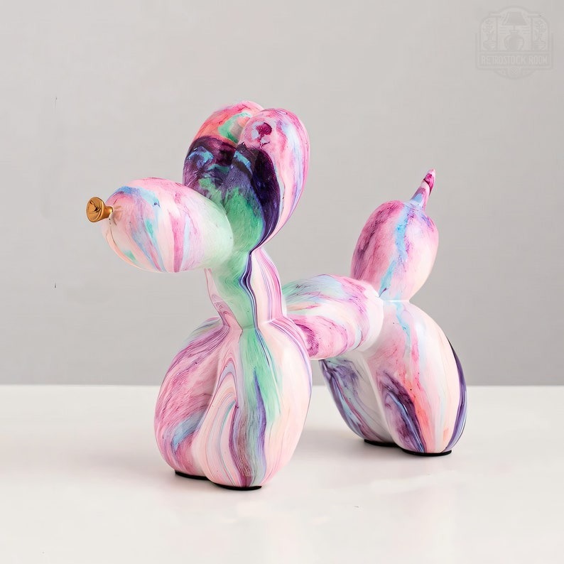 Balloon Dog Statue Figurine Modern Home Decor Dog Model Rainbow Design Dog Sculpture | Balloon Sculpture