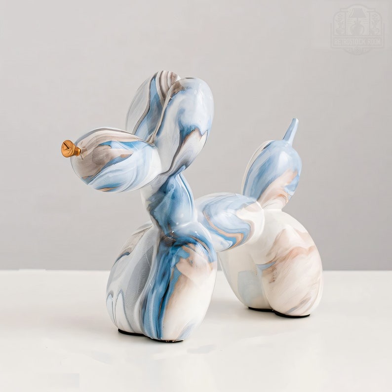 Balloon Dog Statue Figurine Modern Home Decor Dog Model Rainbow Design Dog Sculpture | Balloon Sculpture