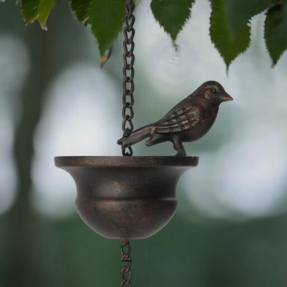 Mobile Birds on Cups Rain Chain