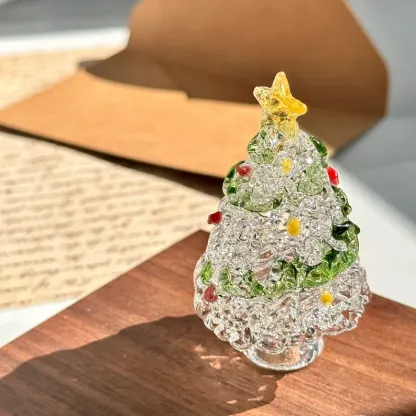 Handmade Glass Christmas Tree Statue