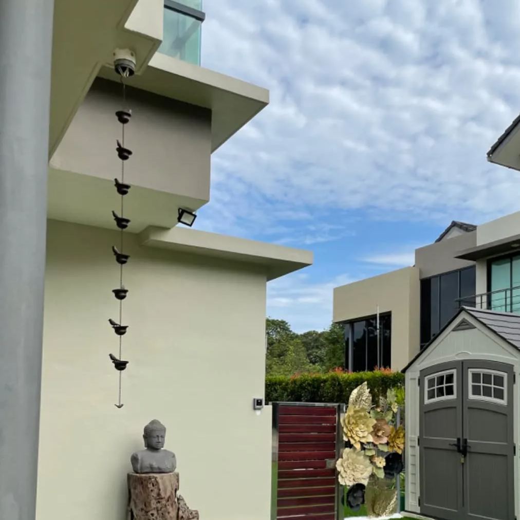 Potiwell Mobile Birds on Cups Rain Chain，Iron Elegant Little Bird Rain Catcher Chain(Limit discounts)