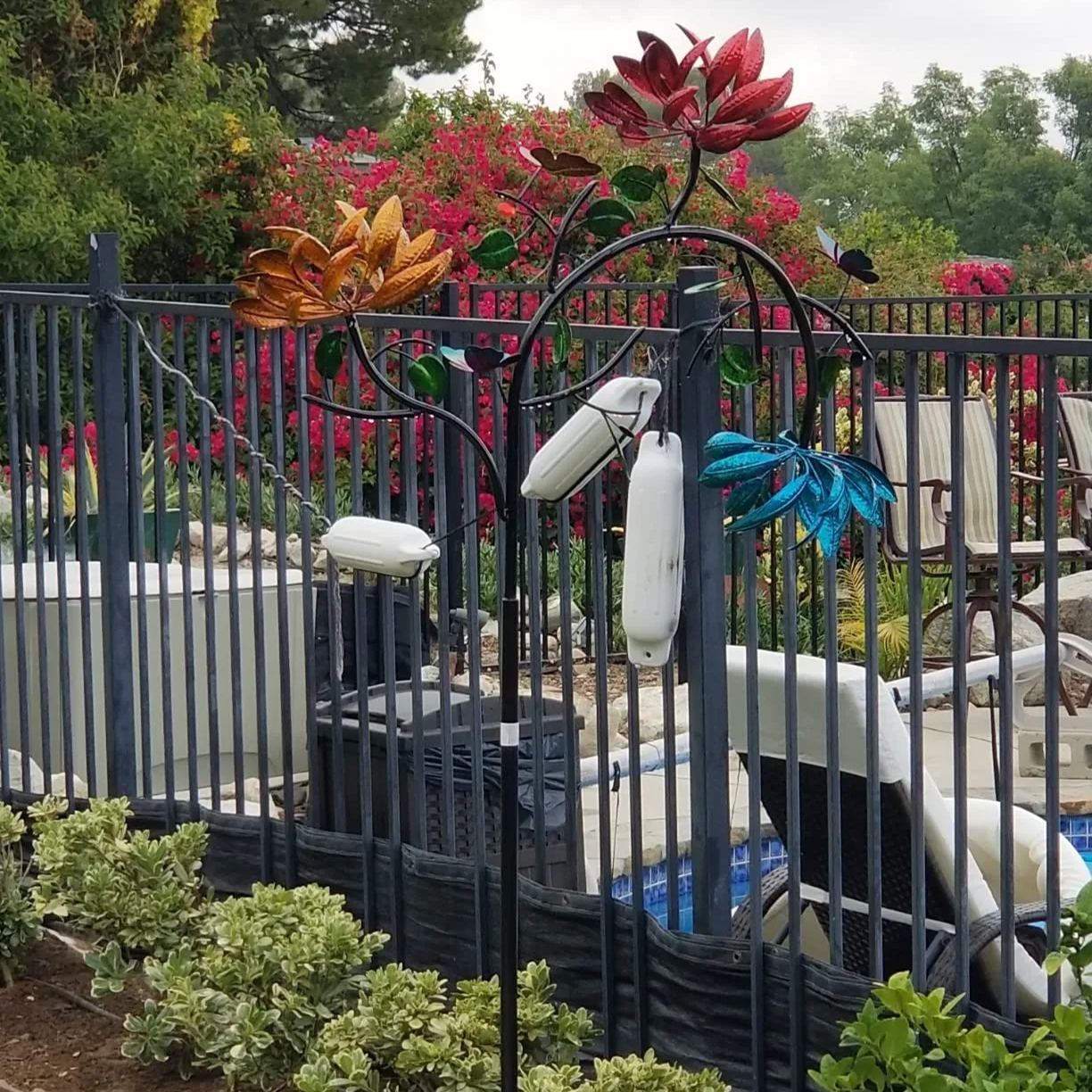 Beautiful Summer Multi Colored Flowers Wind Spinner