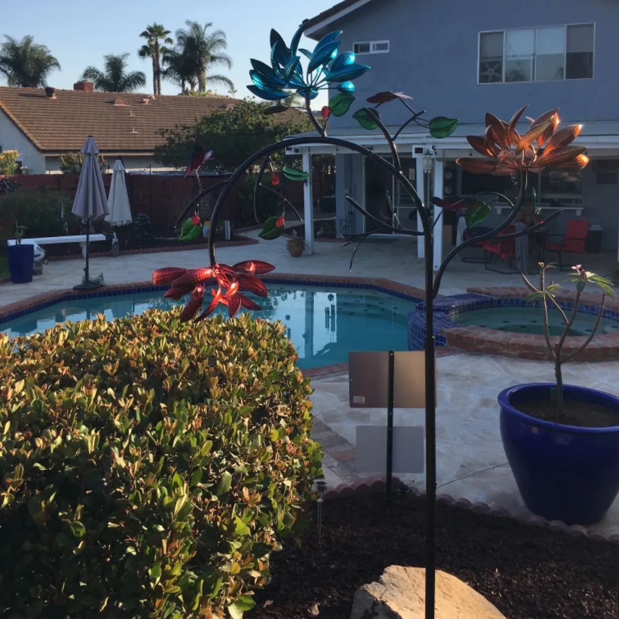 Beautiful Summer Multi Colored Flowers Wind Spinner