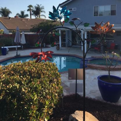 Beautiful Summer Multi Colored Flowers Wind Spinner