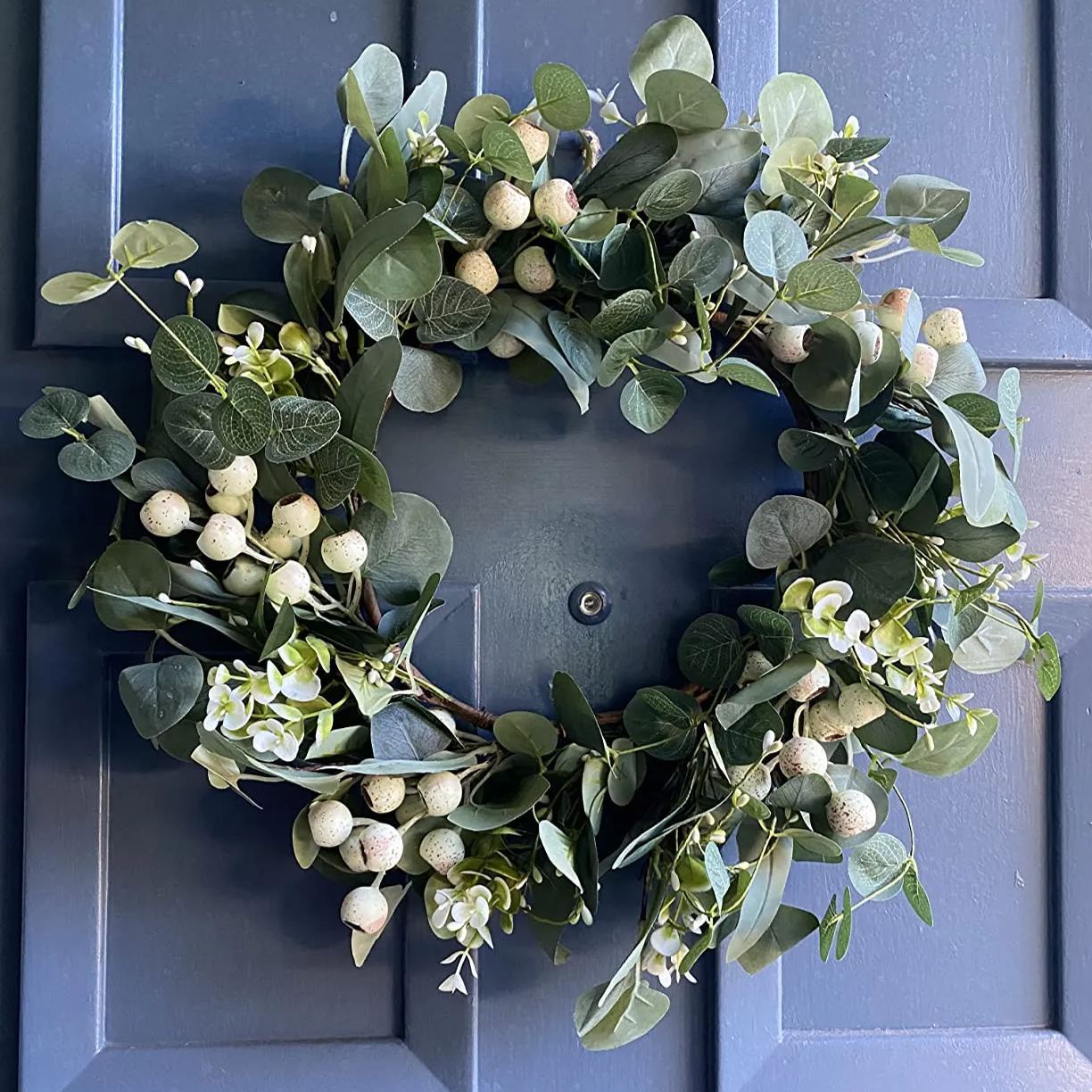 20'' Eucalyptus Wreath for Front Door-Green Decor for Home, Farmhouse 