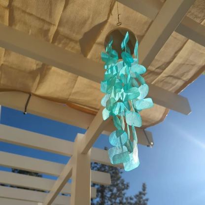 Wind Chimes for Outside – Turquoise Capiz Shells Wind Chime