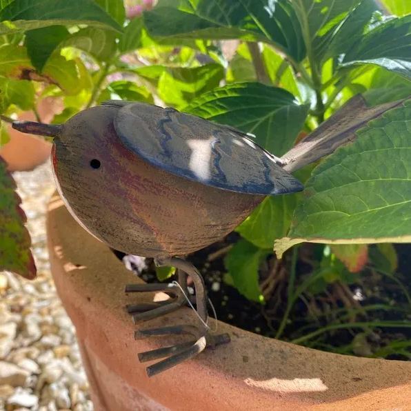 Handcrafted Metal Robin Ornament | Metal Art | Hand Painted Art